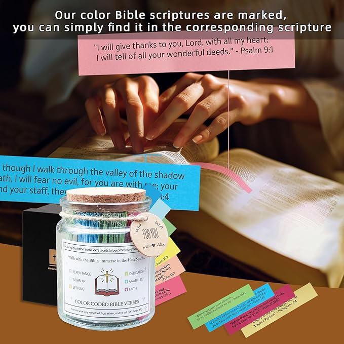 Bible Verse Jar，The Hope Jar Bible Verses，Religious Gifts for Women，Christian Gifts for Women Men，Scripture Prayer Cards Holy Jar，Faith Based Gift Religious Gift for Spiritual Connection