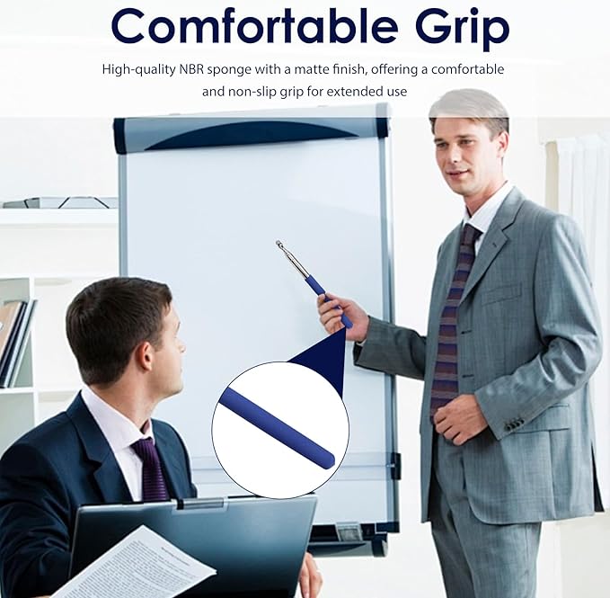 Retractable Teacher Pointer 𝟑𝟗.𝟓'', Pointer Stick with 𝗦𝘁𝘆𝗹𝘂𝘀 Smooth Sensitive Tablet Pen Stylus Pen, Teacher Coach Presenter Pointer Blue