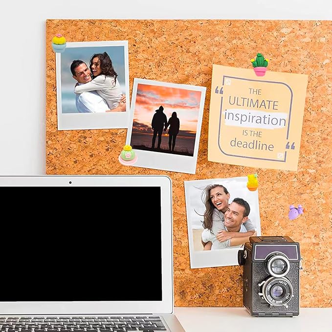 GOUWEIBA 40 Packs Decorative Thumb Tacks - Cute Push Pins Colorful Pushpins for Photo Wall Cork Board Bulletin Board Home Office Decor Cubicle Decorations (Cactus)