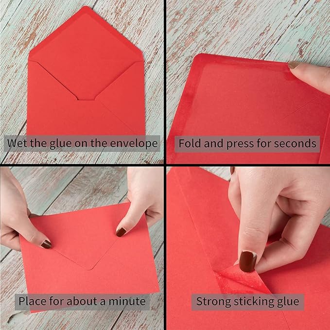 50 Pack A6 Envelopes for 4 x 6 Greeting Cards, Birthday Party, Photos, Baby Shower and Wedding Invitation Cards, 6 1/2 x 4 3/4 Inches (Black)