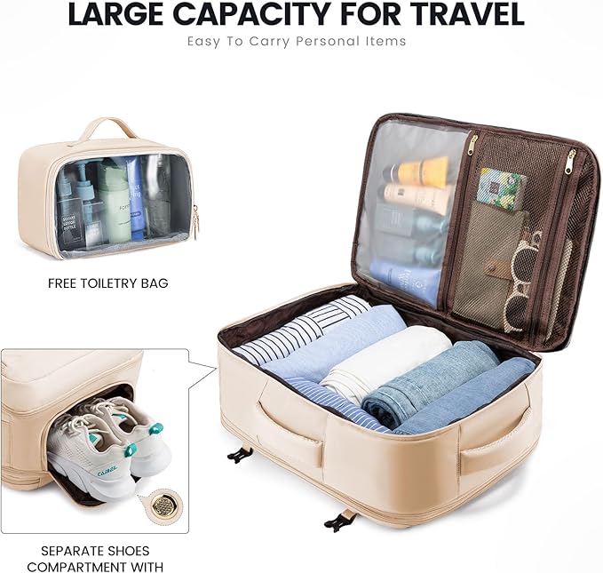 LOVEVOOK Travel Backpack for Women,Carry On Backpack Flight Approved with Toiletry Bag,Expandable Large Laptop Backpack Women Waterproof Backpack Fit 17.3 Inch with USB Charging Port Shoes Compartment