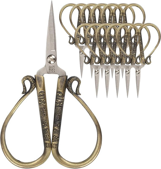 JubileeYarn Classic Chinese Small Embroidery Craft Scissors - Bronze - 10 Scissors