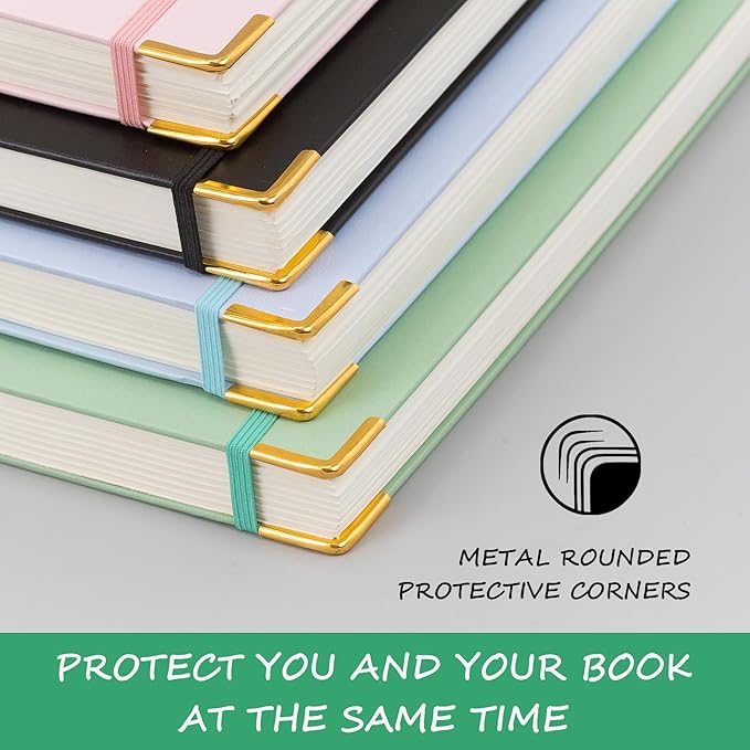 Hardcover Spiral Notebook, 8.5 x 11 IN Notebooks College Ruled, 110 GSM Thick Lined Paper Notebooks for Work, School and Travel, 300 Pages Journals for Writing, Large Journal for Women New Black