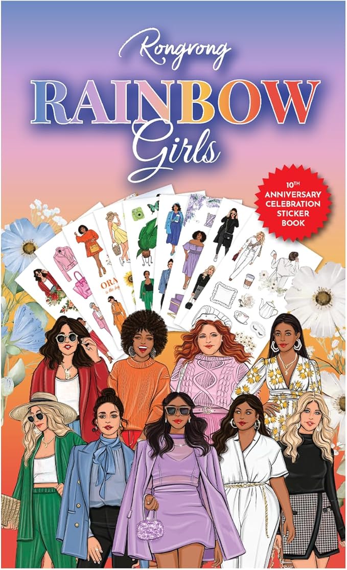 Rongrong Rainbow Girls Planner Stickers Book for Planners, Calendars, Journals – Aesthetic Premium Quality Hand Drawn – Scrapbook Stickers – 24 Pages