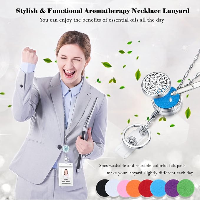 Retractable ID Badge Holder Retractable Lanyards for ID Badges Keys Women Teacher Lanyard Necklace Cute Nurse Badge Reel Diffuser Office Work Jewelry Silver Badge Lanyards for Women Flower