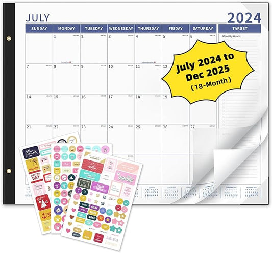 Ospelelf Desk Calendar 2024-2025 Large 22'' x 17'' Calendar 2024 Monthly Desktop Calendar, 18 Month Calendar, Use July 2024 - Dec 2025
