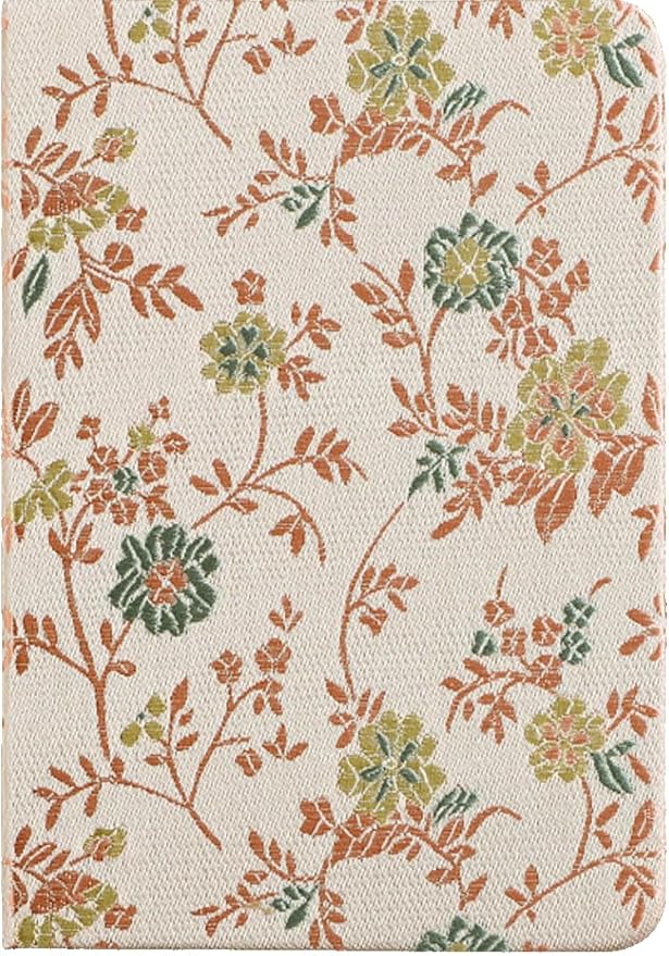 Pocket Notebook, A6, 4x6, Silk Cover, Hardcover, Lay Flat, Small Embroidered Journal, Cute Notebook, Lined Notebook & Sketchbook, Personal Writing Journal for Women, Beautiful Notebook, Pink