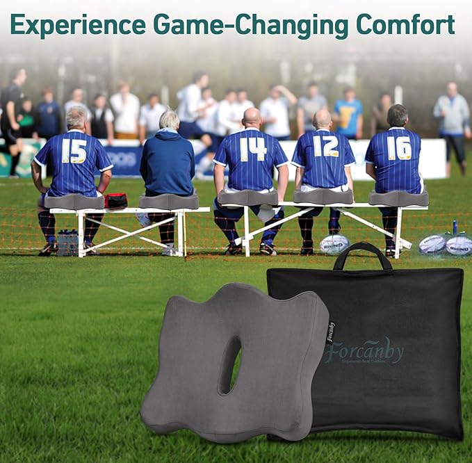 Seat Cushions for Long Sitting Office Chairs - Pressure Relief Seat Cushion, Sciatica & Back Support, Memory Foam Office Chair Cushion with a Storage Bag (Light Grey)