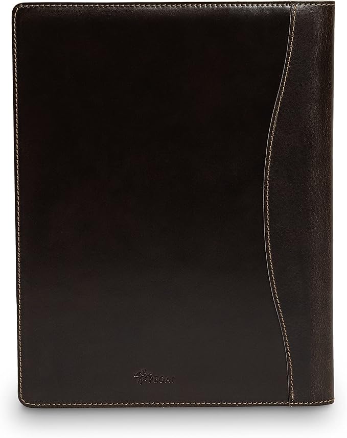 PEGAI Handmade 100% Leather Padfolio, Legal Pad Organizer for Business School Office Conference, Heavy Duty Full Grain Cow Hide Resume Interview Folio, Amazing Gift Idea | Marshall (Iphitos Brown)