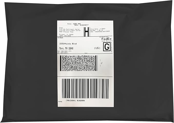 Colored Poly Mailers Pack of: Be creative with your packaging with Colored mailers (Black, 9" x 12" pack of 200)