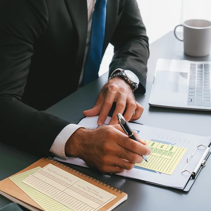 Janlaugh 1500 Pcs 3.5 x 8 Inches Time Paper Weekly, 2 Sided, Overtime Format, Named Days, Time Sheets with Deductions for Employees Weekly for Punch Time Clock Employee Attendance(120g Offset Paper)