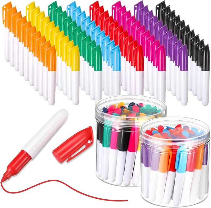 Ctosree 80 Pcs Mini Markers for Nurses Badge Mini Markers with Golf Keychain Clips Golf Ball Point for Office Classroom Supplies(Dry Erase)