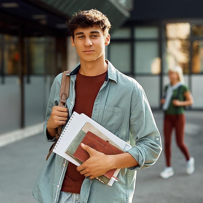 Lined Journal Notebook Thick A5 Hardcover Leather Journals College Ruled Notebooks 300 Pages for Women Men 5.7 x 8.3 Inches Brown