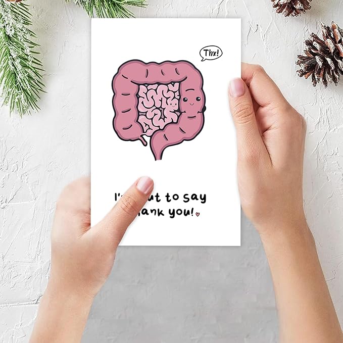 Funny Appreciation Card for Men Women, Lovely Thank You Gifts for Doctor Nurse, Humorous Thank You Card for Gastroenterologist Surgeon, I've Gut to Say Thank You