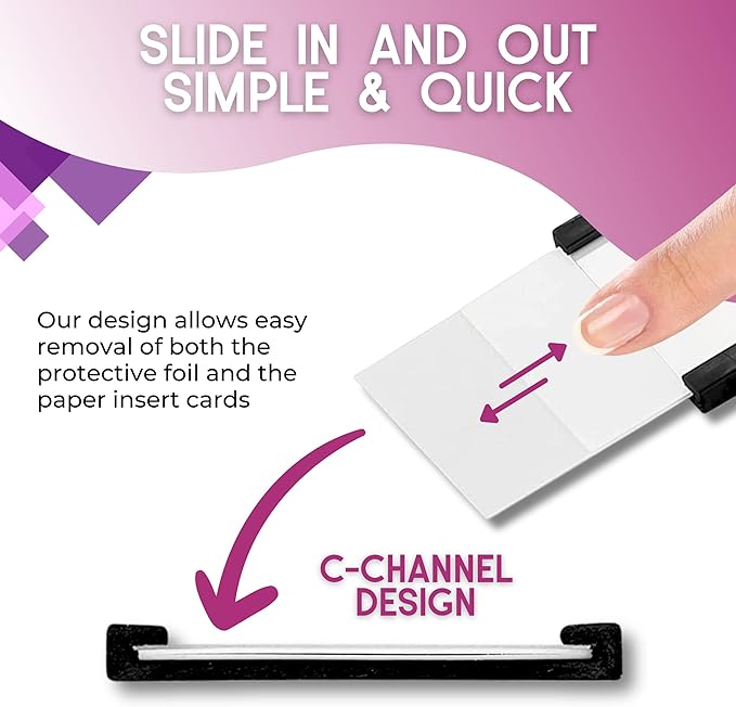 Availey 40 Pack Magnetic 'C' Channel Label Holders for Metal Racks and Shelves with Protective Films and Replacement Strips 4" x 1.6"