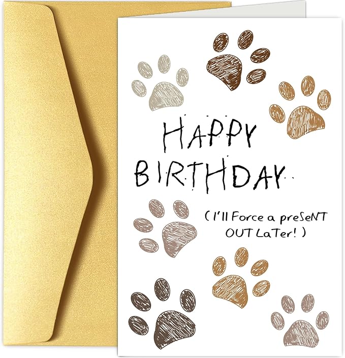 Chenive Funny Birthday Card for Dog Lovers - Cute & Happy Birthday Card for Dog Owners