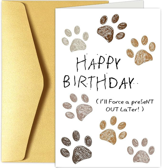 Chenive Funny Birthday Card for Dog Lovers - Cute & Happy Birthday Card for Dog Owners