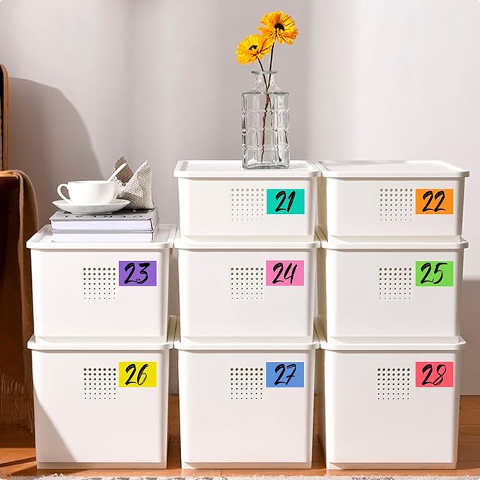 240 PCS Colored Labels Stickers 3 x 2 Inch Rectangular Moving Labels 8 Colors Large Color Coding Labels - Light Color