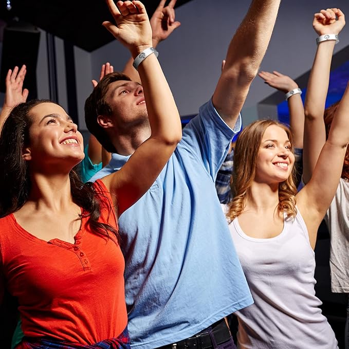 Jadive 500 Pieces Paper Wristbands VIP Plastic Waterproof Party Identification Wristbands Party Bracelets for Events Amusement Parks, Club, Concerts, Fairs, Festivals and Events(Silver)