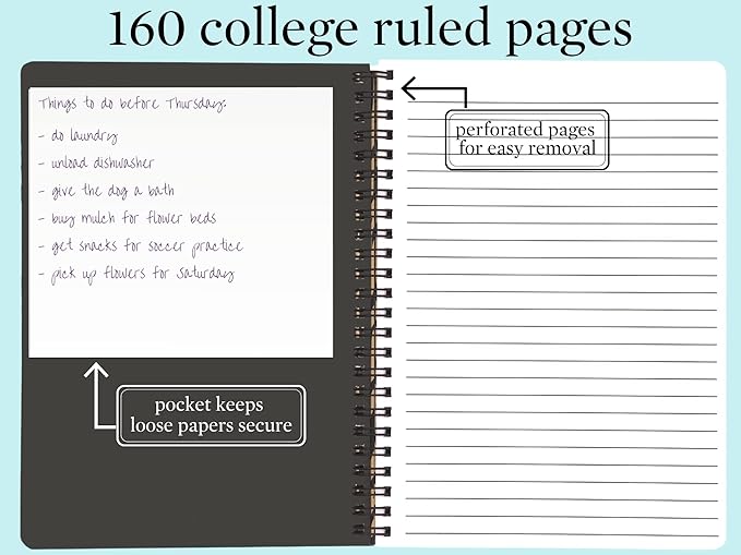 Steel Mill & Co Cute Mini Spiral Notebook, 8.25" x 6.25" Journal with Durable Hardcover and 160 Lined Pages, Leopard
