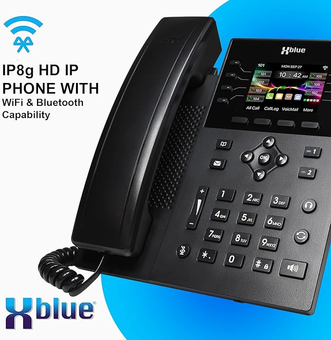 XBLUE QB1 System Bundle with 12 IP8g IP Phones Including Auto Attendant, Voicemail, Cell & Remote Phone Extensions & Call Recording