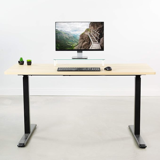 VIVO Light Wood 60 x 24 inch Universal Solid One-Piece Table Top for Standard and Sit to Stand Height Adjustable Home and Office Desk Frames, DESK-TOP60C