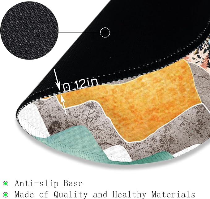 Gctriki Mountain Sunset Round Mouse Pad 8.6 x 8.6 Inch, Funny Small Mousepad for Desk Laptop Gaming, Stitched Edge Non-Slip Rubber Base, Cute Abstract Home Office Decor Desk Accessories Supplies