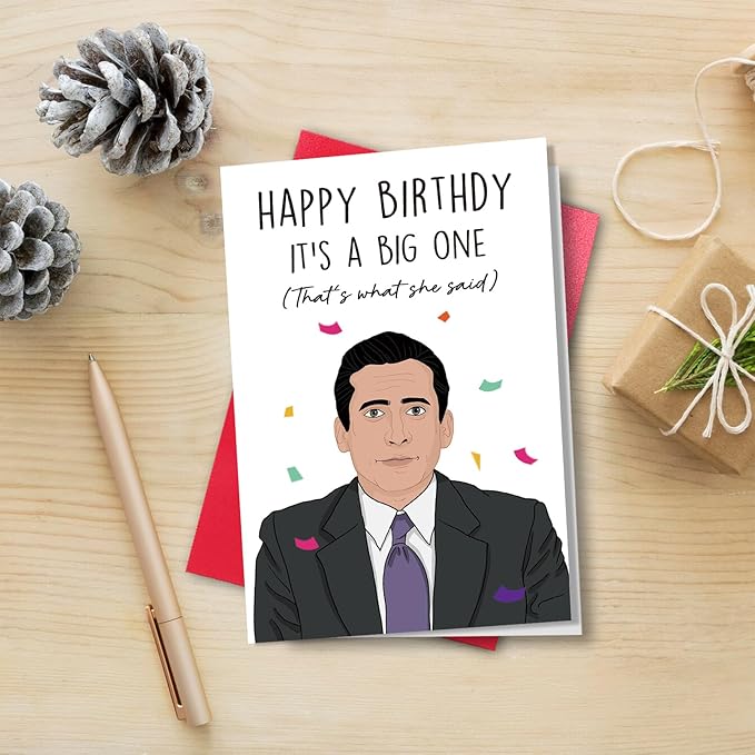 Michael Birthday Card for Friend Him, Funny Office Birthday Card for Coworkers Her, That What She Said Card