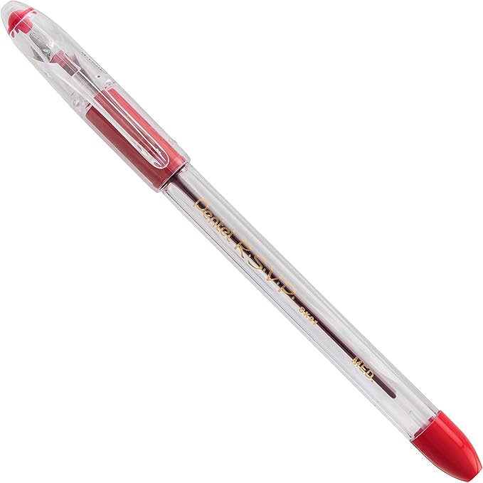 Pentel R.S.V.P. Ballpoint Pen, Medium Line, Red Ink, 2/Pack (BK91BP2B) (Pack of 3)