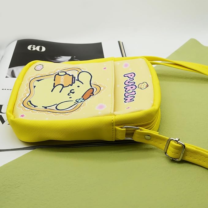 Cute Pudding Dog Crossbody Bag with Adjustable Shoulder Strap and Bracelet Charm, Kawaii Handbag with Zipper, Dog Wallet Purse Shoulder Bag Coin Pouch Accessories for Women Girls