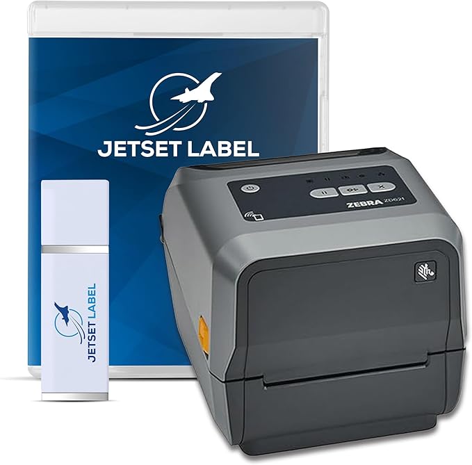 Zebra ZD621 | Thermal Transfer & Direct Thermal Printer ZD6A043-301F00EZ | 300 DPI | USB, USB Host, Ethernet, Serial, BTLE5 Connectivity | Includes Jetset Software