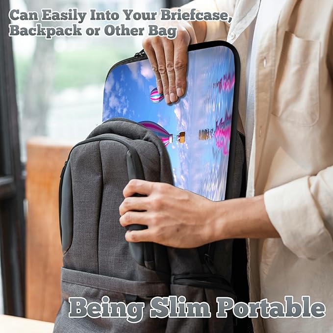 Universal Laptop Sleeve Tablet Case 12 inch, Hot Air Balloon Slim Carrying Case Durable Handbag Travel Laptop Bag for Surface Pro 9 8 7/Laptop Go 2 3, MacBook Air 11/12