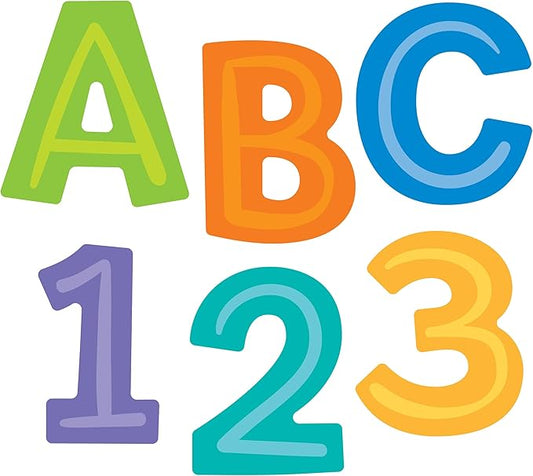 Carson Dellosa 76 pc Modern Decor Bulletin Board Letters Pack, Colorful Letters, Numbers, Symbols, and Punctuation Cutout