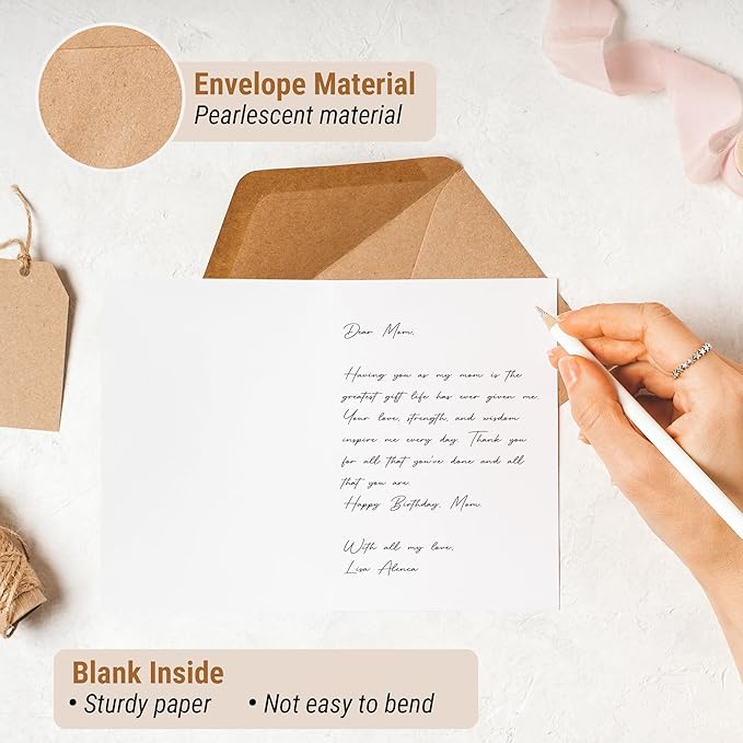 Heartfelt Birthday Card for Mom, Sentimental Birthday Gifts for Mother from Daughter or Son, Ideal Bday Gift for Women Her, Perfect for Mother's Day Anniversary Card, with Envelope & Sticker