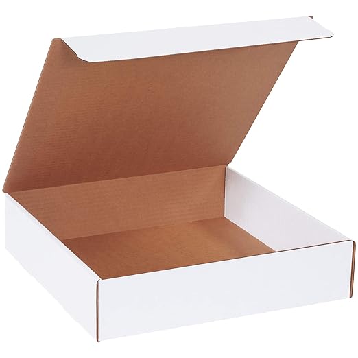 BOX USA BML13133 13"L x 13"W x 3"H, White (Pack of 50)