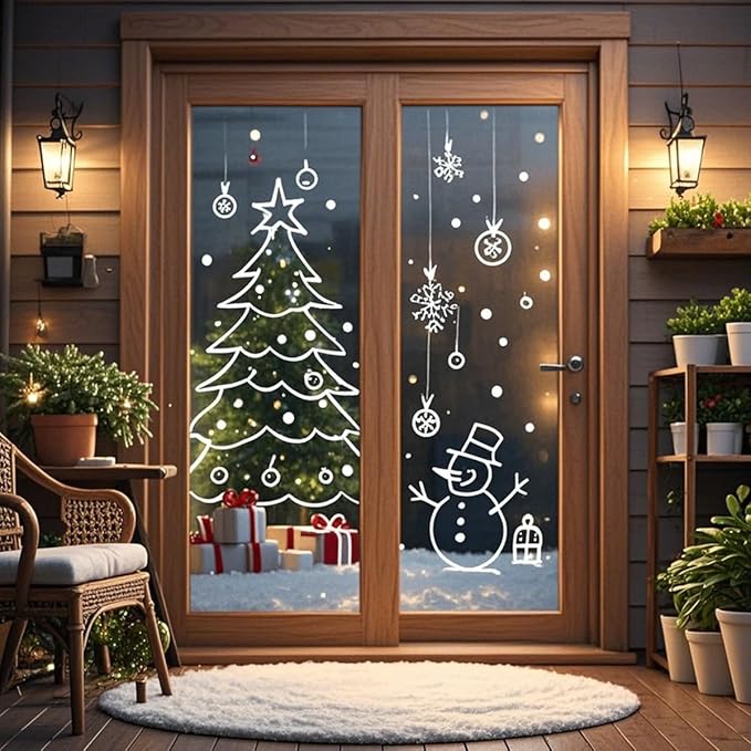 KERIFI Car Window Markers for Glass Washable, 10mm Jumbo White Liquid Chalk Markers for Holiday Wedding Decorations, Dry & Wet Erasable Bold Chalk Paint Pens for Chalkboard Blackboard Mirror, 3 Count