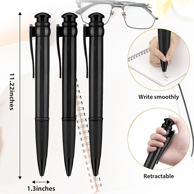 Jumbo Pens 11.3'' For Birthday Party Favors, Funny Party Favors Huge pens, Giant Pens Gag Gifts 3 Pack Black