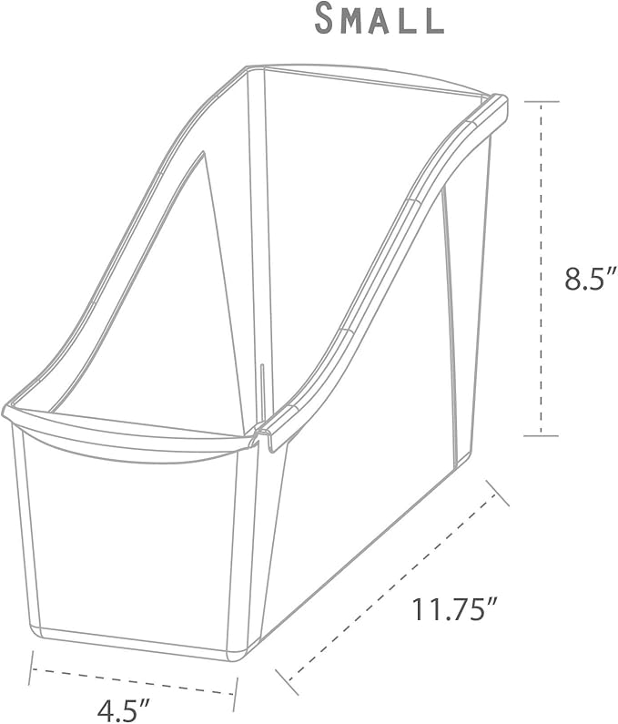 Storex Small Book Bin, Linking Storage Bin, Dry Erase Surface, 11.75" x 8.5" x 4.5" STEM Turquoise (Pack of 6)