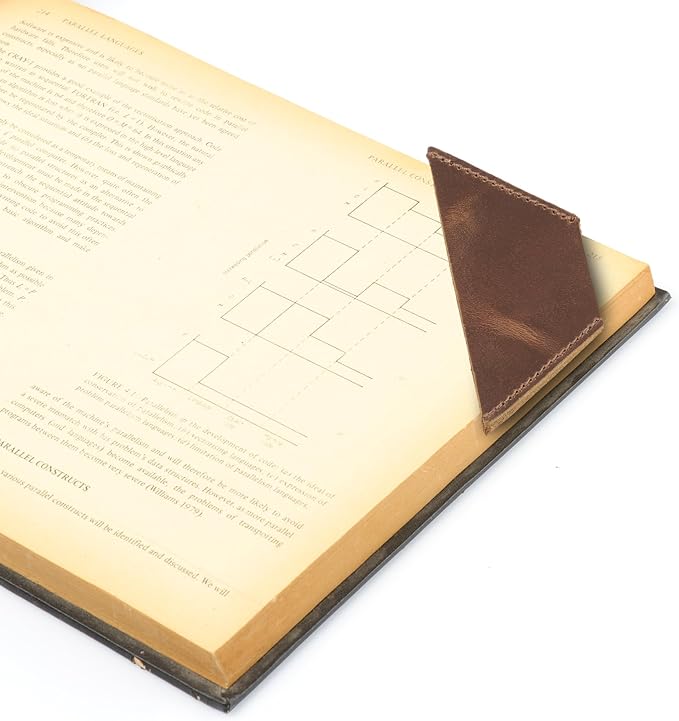 Londo Genuine Leather Handmade Bookmark (Set of 2) (Triangle, Light Brown)
