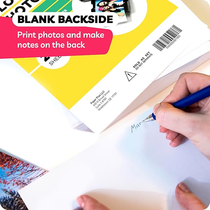 Glossy Photo Paper For Printer 8.5 x 11" - (200 Sheets) - Works with Inkjet Printer, Easy to Use, Excellent Picture Paper