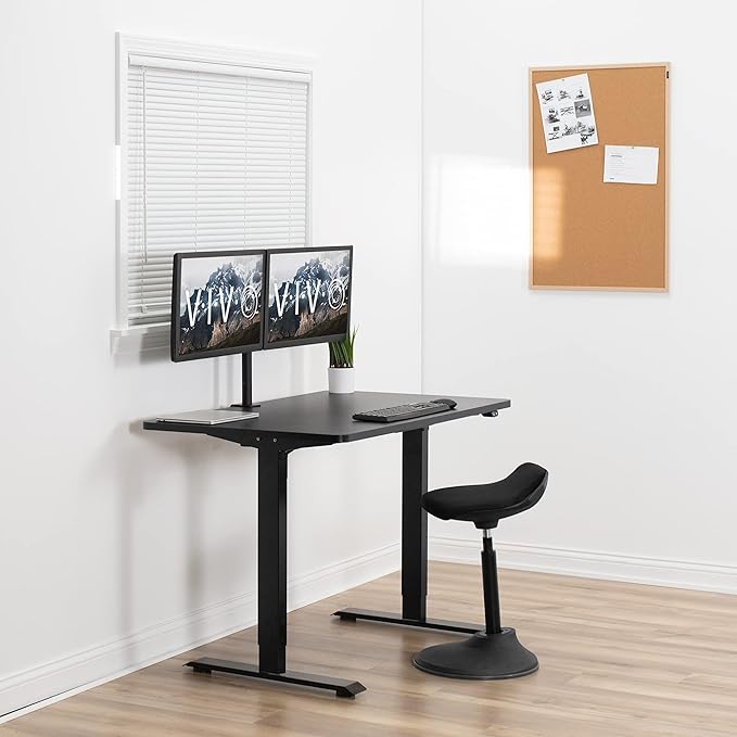 VIVO Universal 48 x 30 inch Solid One-Piece Table Top for Standard and Sit to Stand Height Adjustable Home and Office Desk Frames, Black, DESK-TOP48-30B