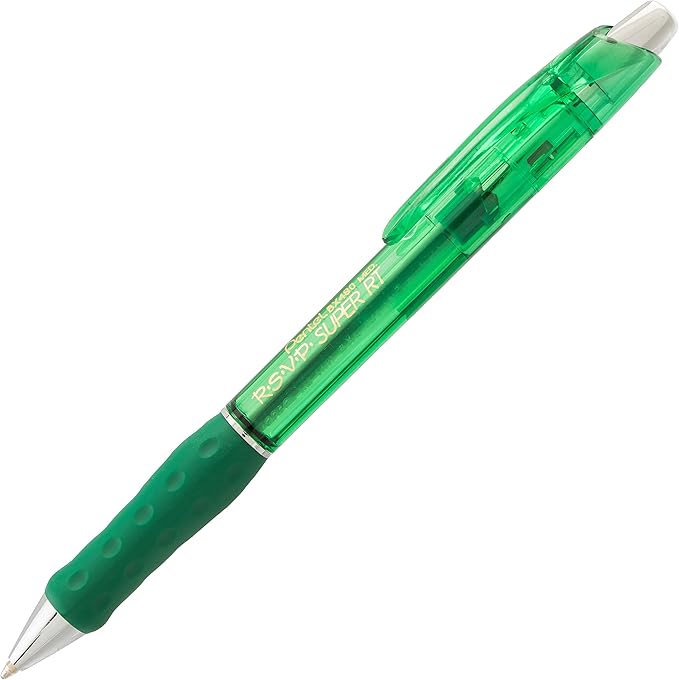 Pentel RSVP Super RT Ballpoint Pen, (1.0mm) Medium Line, Green Ink, Pack of 4 (BX480BP2D)