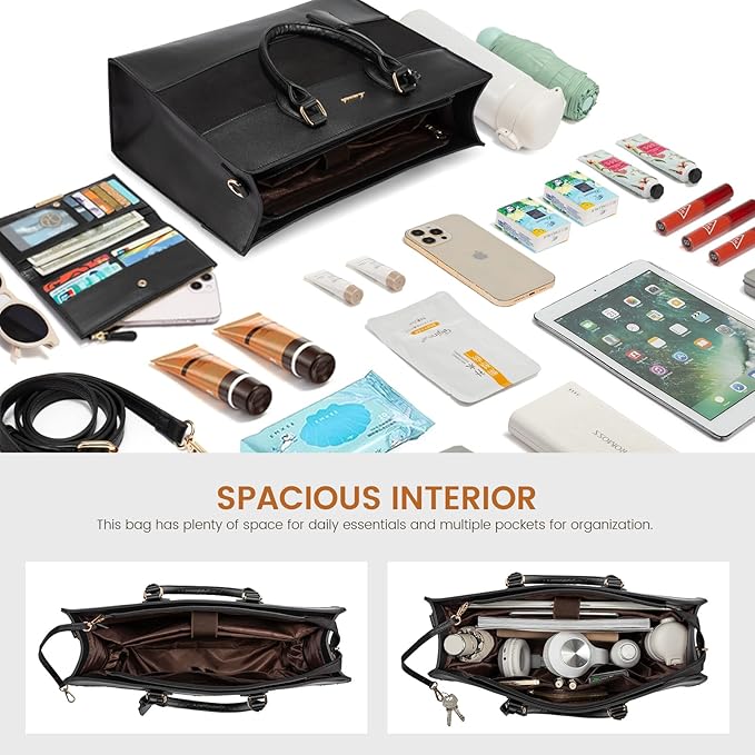 LOVEVOOK Laptop Tote Bag for Women, Work Totes Business Office Computer Briefcase with Clutch Purse