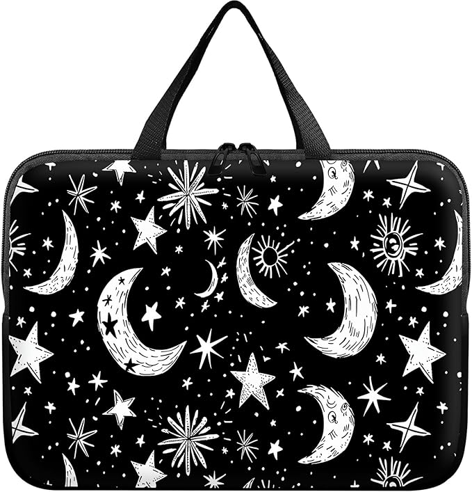 Universal Laptop Sleeve Tablet Case 12 inch, Moons Stars Slim Carrying Case Durable Handbag Travel Laptop Bag for Surface Pro 9 8 7/Laptop Go 2 3, MacBook Air 11/12