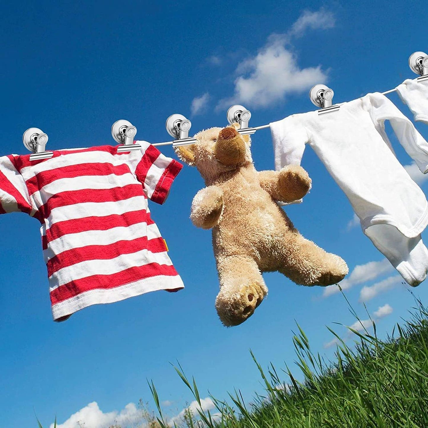 Grtard 24pack Magnetic Clips Heavy Duty, Magnet Clips for Fridge, Refrigerator Magnets, Strong Magnetic Clip,Scratch Free Magnets with Clip for Refrigerator, Whiteboard, Classroom, Locker