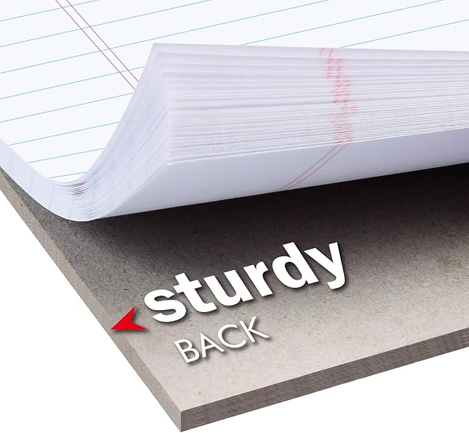 KAISA Small Legal Pads 5x8 Note Pads, Narrow Ruled 5"x8" Writing Pads, 50 Sheets Perforated Notepads, 20lb Heavyweight Rigid Back Premium Legal Pads, Canary Paper Pads, 12Pad