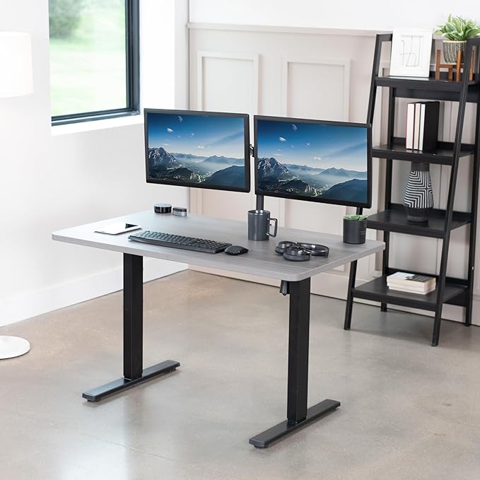 VIVO Universal 48 x 30 inch Solid One-Piece Table Top for Standard and Sit to Stand Height Adjustable Home and Office Desk Frames, Dark Gray, DESK-TOP48-30G