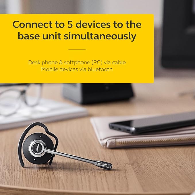 Jabra Engage 75 SE (Second Edition) Wireless Headset, Convertible – Telephone Headset with Industry-Leading Wireless Performance, Advanced Noise-Cancelling Microphone, All Day Battery Life - Black