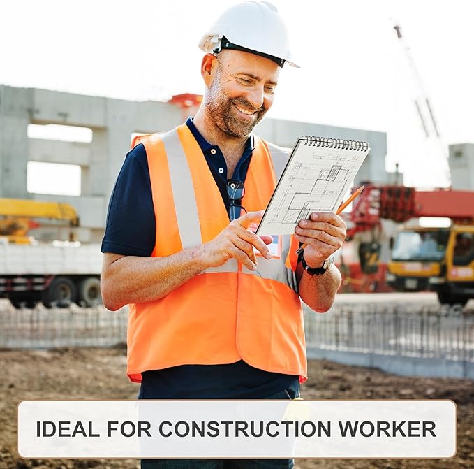 Graph Paper Spiral Notepad A5 Top Wirebound Notepad Grid Notebook Steno Pads Memo Notebook Grid Paper 140 Pages for Writing Sketching Drawing Office Supplies(Black,12 Pack)