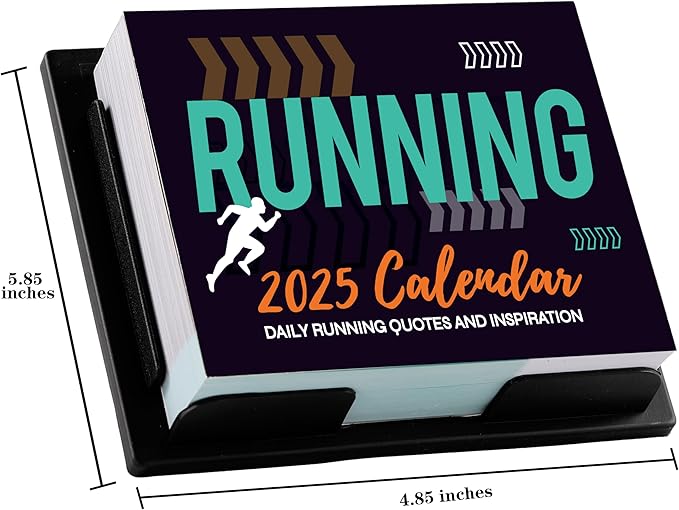 Pinchoco 2025 Desk Calendar - Daily Calendar for desk 2025, Running Gear, 5.85'' x 4.85'', 2025 Runner's Daily Desk Calendar, Daily Running Quotes and Inspiration for Runners - Black